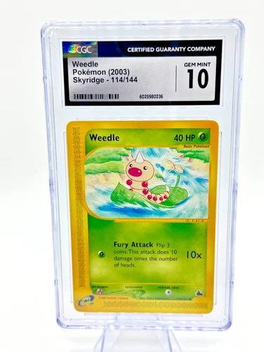 VINTAGE 2003 Skyridge Pokémon Card TCG EReader Weedle 114/144 CGC 10 Gem Mint