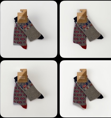 * 2 PAIRS * EVERYDAY / DRESS / OFFICE SOCKS UNION JACK / LONDON DESIGN * - Picture 6 of 7
