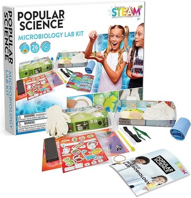 Popular Science Microbiology Lab Kit STEM 26pcs Bacteria Fungus Learning