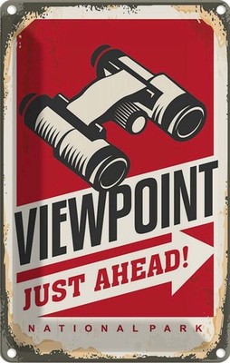 Blechschild 18x12 cm Viewpoint just ahead Adventure Dekoration Deko Geschenk Met