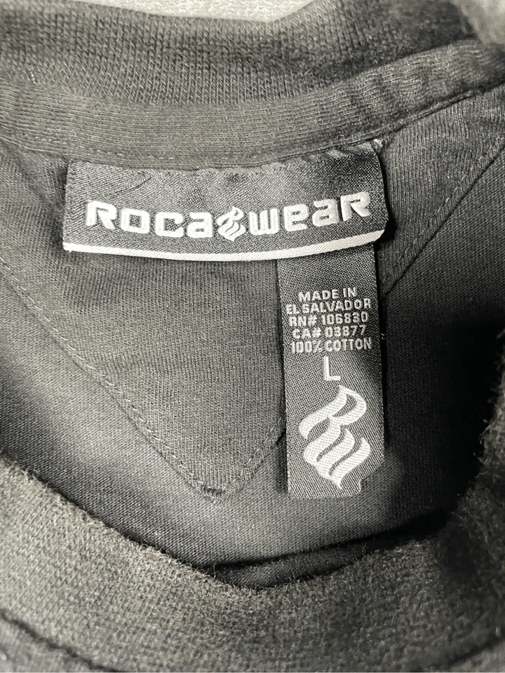 Rocawear Graphic Tee Men L Black Multicolor Stars Y2K Hip Hop Street Style - Image 4 of 4