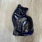 Blenko Cobalt Blue 2021 Glass Cat Kitten Figurine Art Glass Sculpture MCM Style
