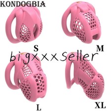 Pink Male Chastity Cage Abstinence Chastity Device Anti with Locks Rings