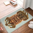 Tiger Animal Lover Bedroom Mat Cute Golden Sage Doormat Flannel Carpet Balcony 