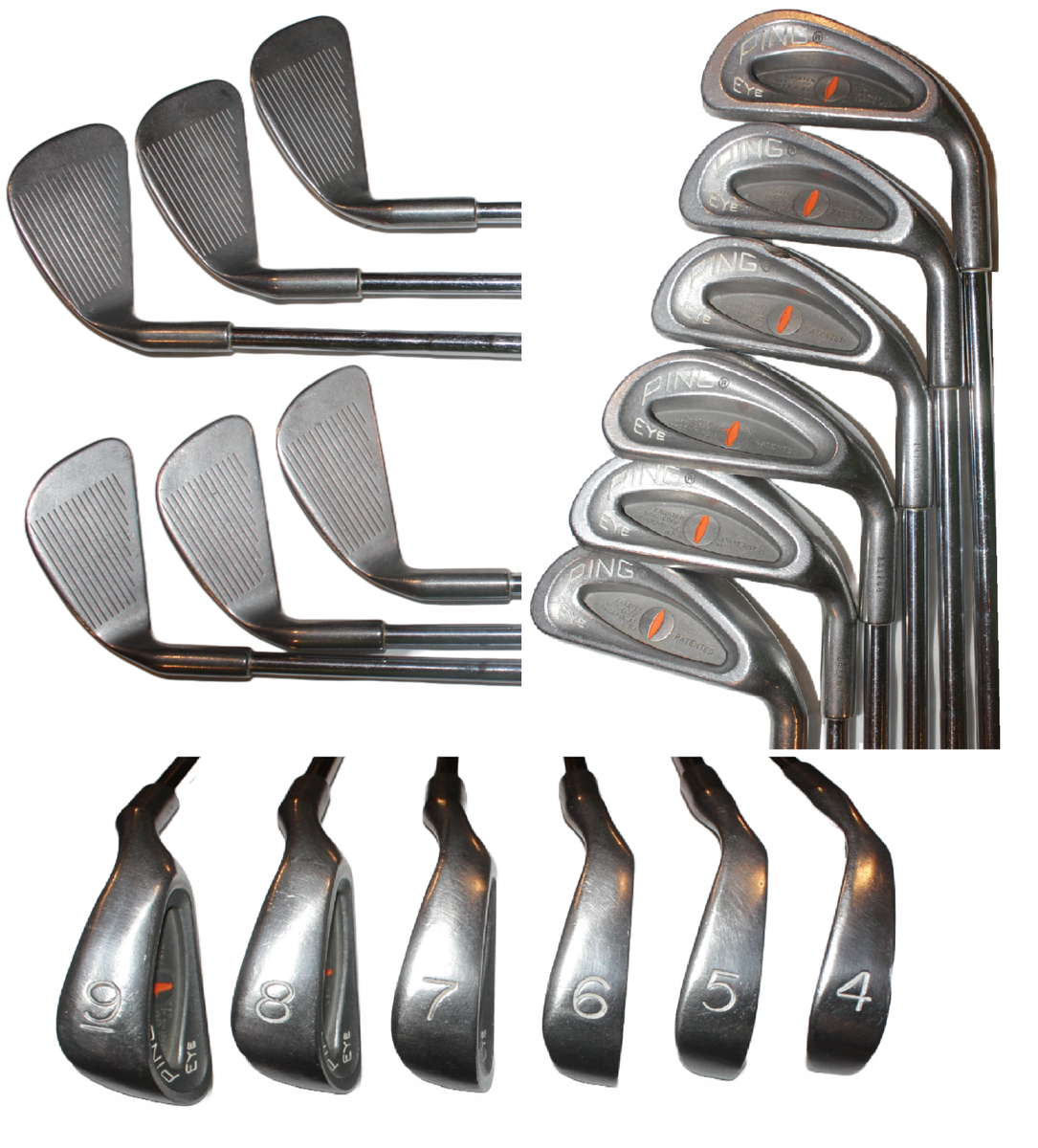 Ping Orange Eye 4,5,6,7,8,9 Iron Set, Cats Eye Steel Shafts