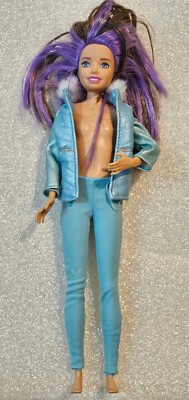 Barbie Skipper Stacie Doll Purple Streak Hair Teen Sister Redress Ooak C212