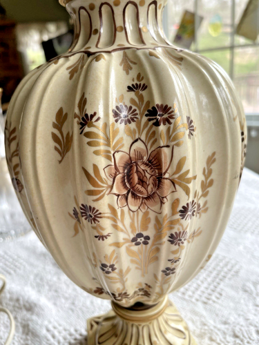 Vintage Italienische Keramik Tischlampe Fayence Französisches Landhaus - Bild 2 von 7