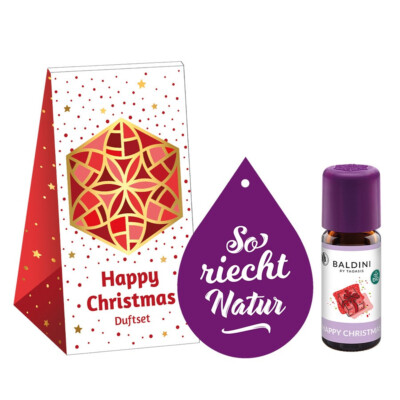 Baldini - Happy Christmas Mini Duftset 10ml ätherisches Öl Bio Duftvlies Taoasis