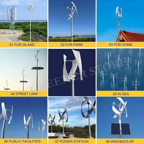 3000W Vertical Wind Turbine Generator Mppt Charge Controller 3 Blades 12/24V 48V - Picture 15 of 22