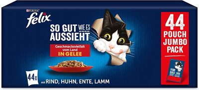FELIX So gut wie es aussieht Katzenfutter nass in Gelee Sorten-Mix 44 x 85g