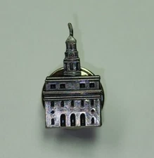 Tie Tack Tie Pin Tie Stay Independence Hall Philadelphia Silver Tone