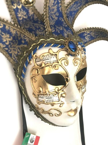 ROYAL BLUE JOLLY SINFONIA CARNIVAL VENETIAN MASQUERADE MASK - Picture 4 of 4
