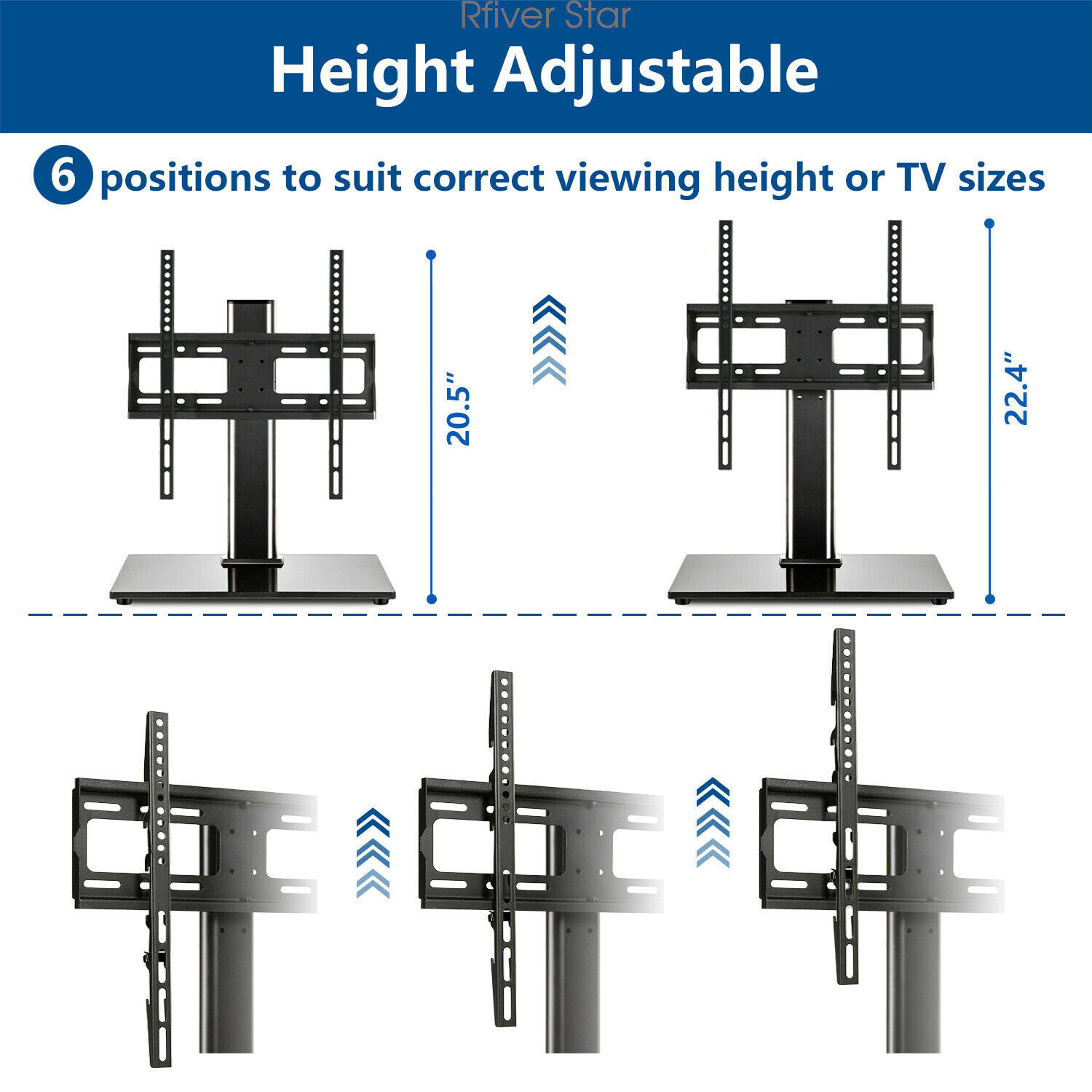 Table Top TV Stand with Swivel Mount Pedestal Base for 2755" TVs