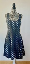 LAUREN RALPH LAUREN POLKA DOT BLACK COTTON SLEEVELESS SHORT DREESS size 10