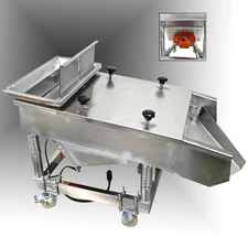 110V Stainless Monolayer Linear Vibrating Screen w/ Cover Single Motor 3mm 150W