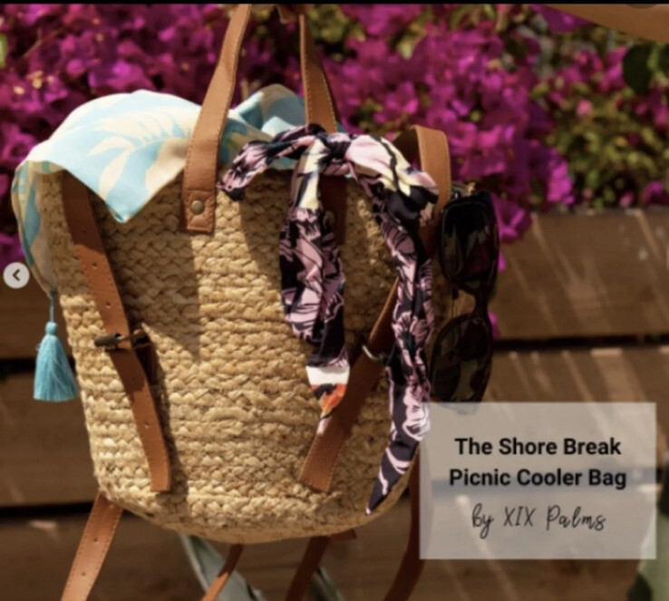 Beachly The Shore Break Picnic Cooler Bag Straw Backpack by  display picture 1