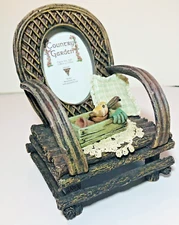 Dezine Country Garden Picture Frame Hand Painted Mini Chair Photo Holder
