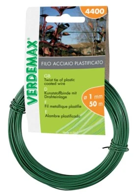 VERDEMAX Plastic Coated Garden Wire Floral Wreath Wire Twine Twist Wire Plant Support