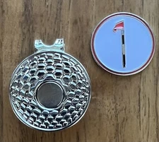 Golf Hat/Cap Clip with Golf Ball Marker - New