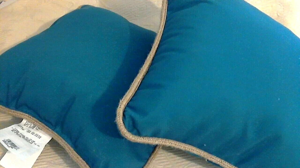 Juego de Almohadas Applica Azul Coral 16" x 16" Cuerda Natural Tubo Relleno Poli NUEVO Foto 2 de 4