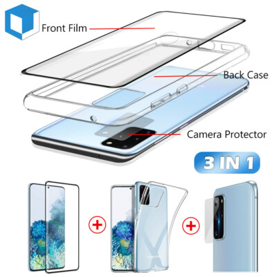 For Samsung Galaxy S20 Ultra Plus Front Glass Screen Protector+Camera  Lens+Case