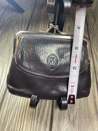Vintage BUXTON Brown Leather Kiss-Lock Coin Purse 4.5” x 3.5” - Picture 7 of 8