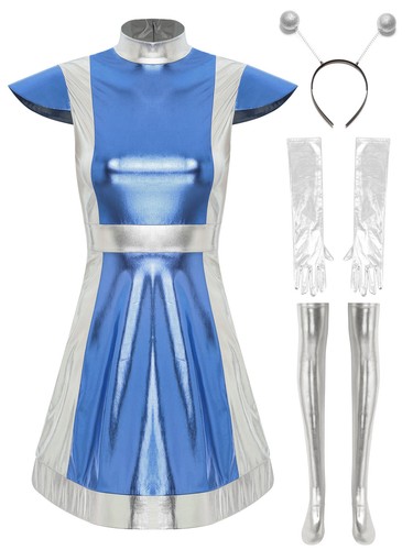 Costume da combattente spaziale donna Halloween alieno cosplay vestito fantasia - Foto 10 di 27