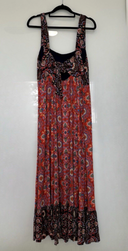 Boden Tie Back Floral Midi Dress Size 14 Regular Shirred Boho Gypsy Western - Picture 14 of 14