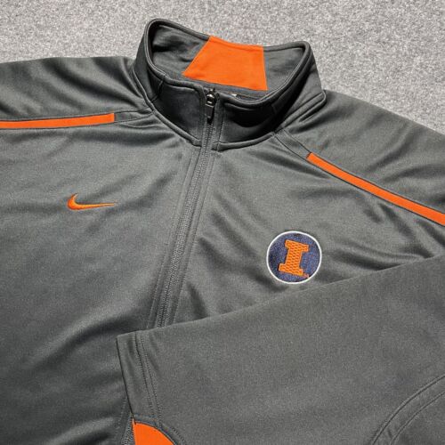 Vtg Illinois Fighting Illini Nike Team Sweatshirt Mens XL Full Zip Long Sleeve