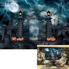 Halloween Backdrop Horror Gloomy Moon Night Graveyard Photography Background
