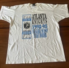 Vtg 90s Atlanta Knights Hockey League Men’s Sz XL Signed Manon Rheaume REAd