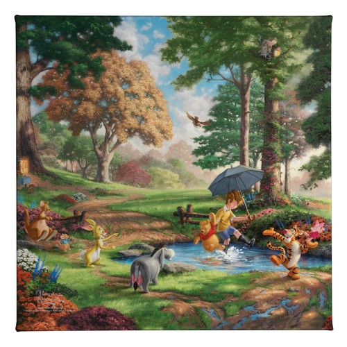Thomas Kinkade Disney Winnie the Pooh I 14" x 14" Gallery Wrapped Canvas Art
