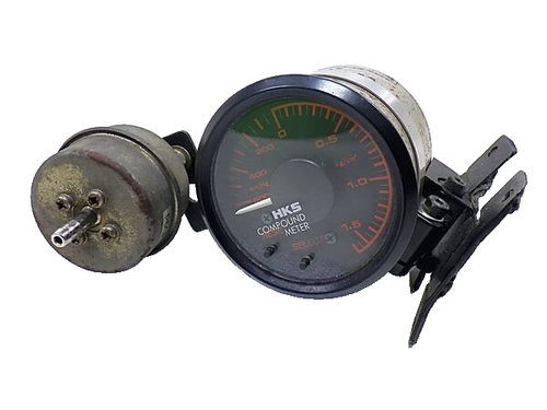 HKS Boost Gauge 60mm Black Face Electronic Turbo Meter Orange Illumination JDM - Picture 3 of 9