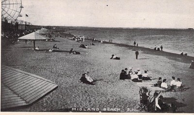 Enjoying the Sand, Midland Beach,Staten Island, NY, Old Postcard