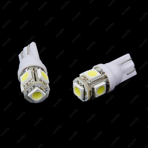 2pcs White Guage Cluster Instrument Speedometer T10 Wedge LED Light Bulbs - Picture 2 of 3