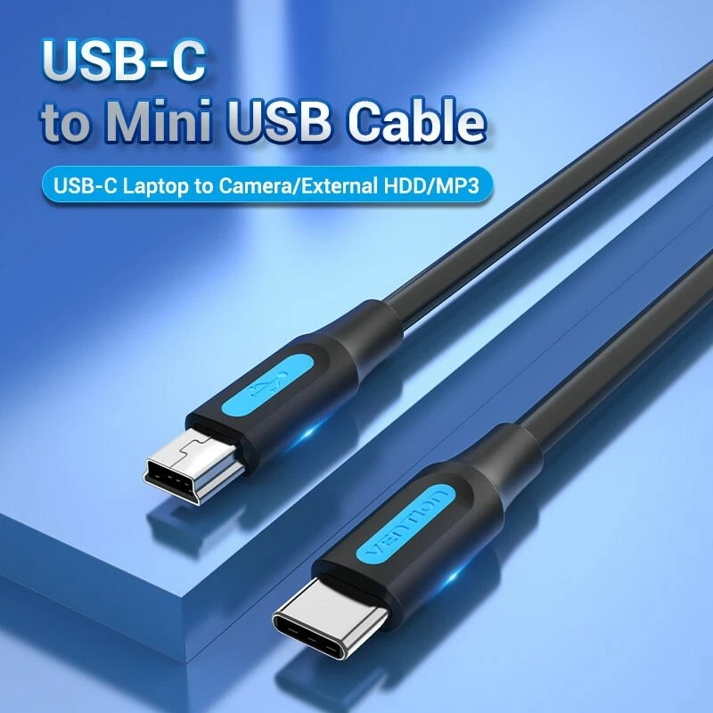 USB C to Mini USB Cable Type C Adapter Data Sync Charging Charger Camera MP3 MP4 - Image 2 of 4