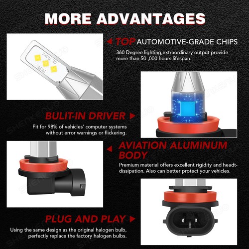 H4+H11 LED Headlight Bulb for Holden Cruze Sedan 2014 2015 2016 2017 2018 - Picture 11 of 13