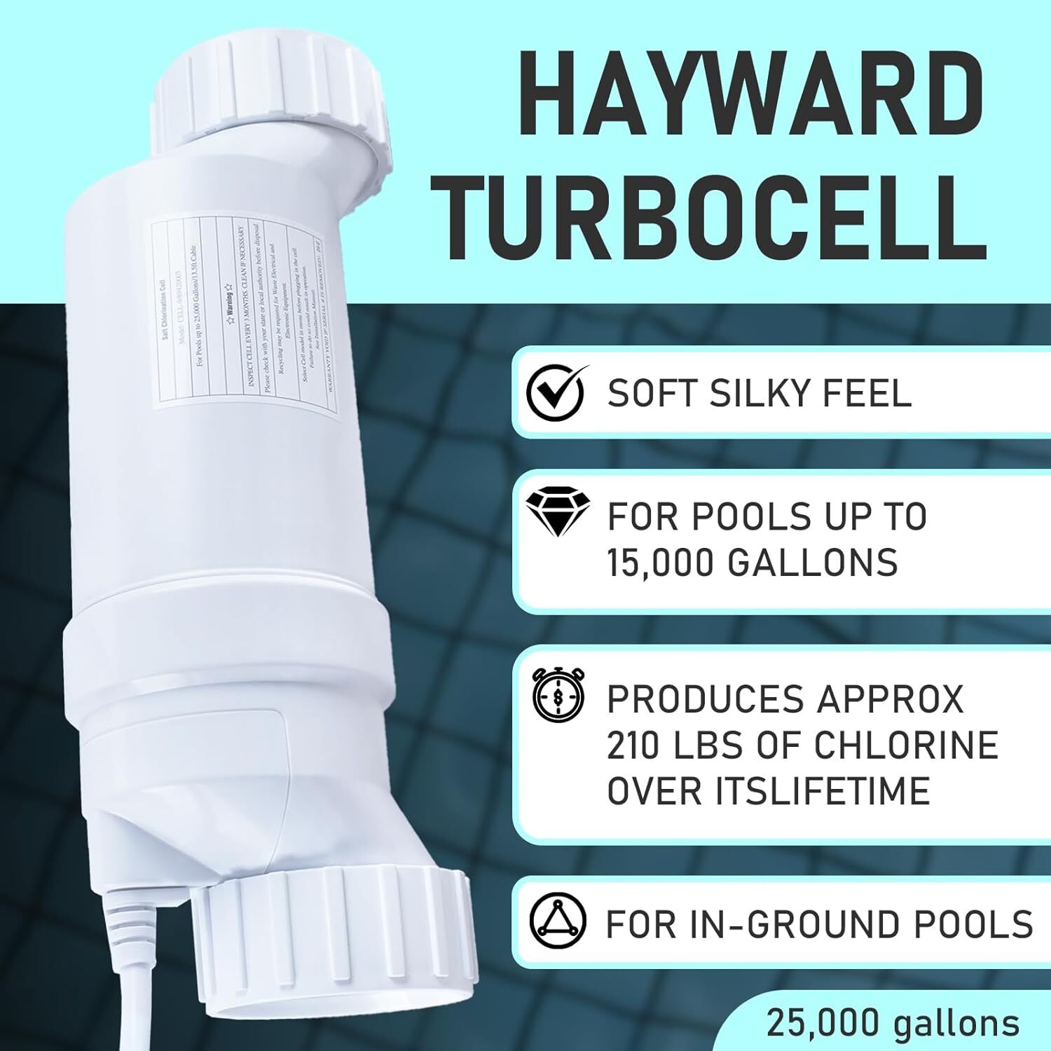 Salt Water Pool chlorinator System For Hayward Turbo Cell T-9 25000 Gallon