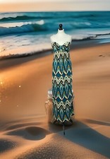 Long Sleeveless Beach Dress Size 16-18