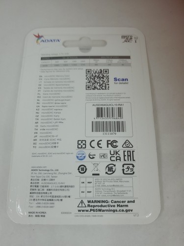 ADATA Premier micro SDHC/SDXC UHS-I U1 Class Memory Card with Adapter 64GB UHS-I - Picture 2 of 2