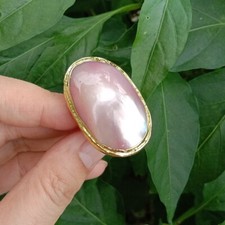 Pink Sea Shell Rings Handmade Beaded Summer Ocean Seashell Rings Adjustable