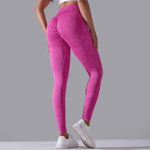Women's Workout Leggings Acid Wash Rinse Stretchy Capris for Running Sports Yoga - Picture 67 of 134