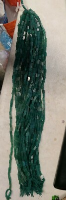Aventurine Rectangle Bead Strands 45 Beads Per Strand 3x10mm Beads 15  Strands