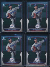 Lot of (4) WYATT CROWELL 1st 2023 Bowman Chrome Draft DODGERS Rookie Card RC