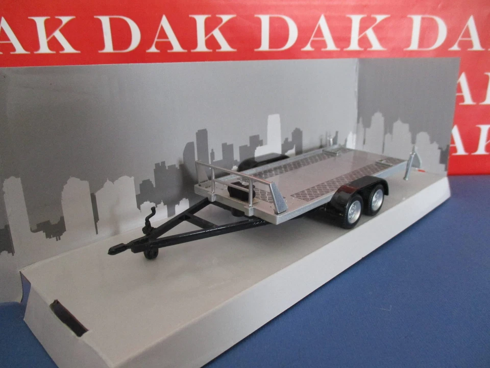 Die cast 1/43 Modellino Carrello Assistenza Trasporto Auto Trailer 2 Wheels - Immagine 3 di 4