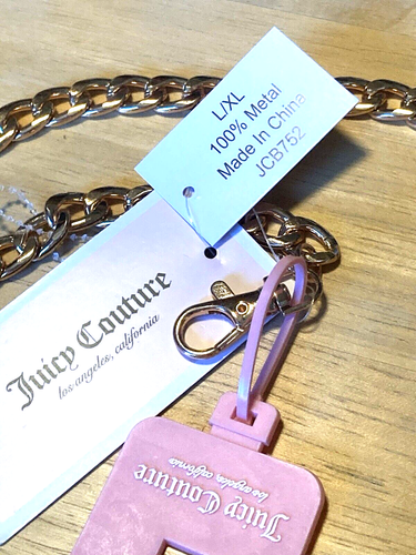 Juicy Couture Chain Belt Rose Gold-Tone CZ/Rhinestone Link NWT L/XL X-Large - Picture 7 of 18