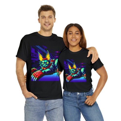 Vintage Style Video Game T Shirt Cat Pet Lover Gift Retro Graphic Tee Colorful - Picture 10 of 23