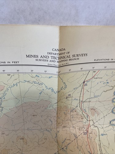 Peace River NW 56/120 Aeronautical Chart Map Canada Topographical 1964 - Picture 6 of 11