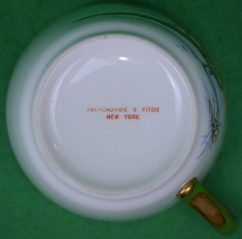 "Copa de faisanes pintados a mano Abercrombie & Fitch con mango dorado" - Imagen 3 de 3