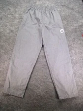 Chef Revival Pants Adult large Black Houndstooth Elastic Waist 4 Pockets